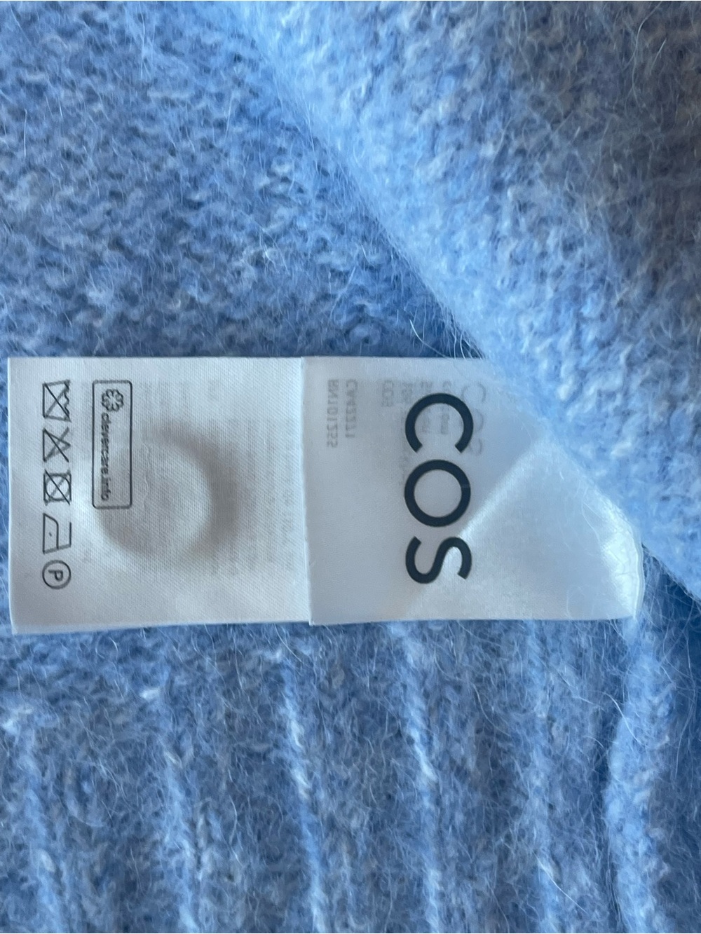COS *WOOL/ALPACA* Sky Light Baby Blue Short Sleeve Knit Cardigan Sweater XSMALL - Picture 11 of 14